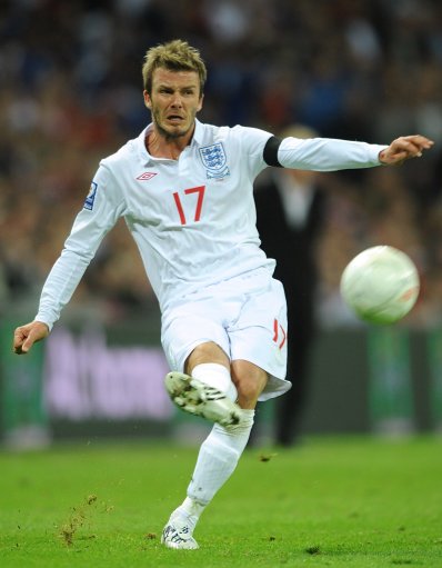 david beckham england 2010. David Beckham in action for